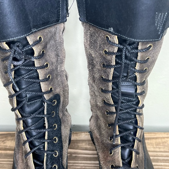 Timberland boot co Lucille lace up high boot two tone leather 6 zip - Picture 8 of 14